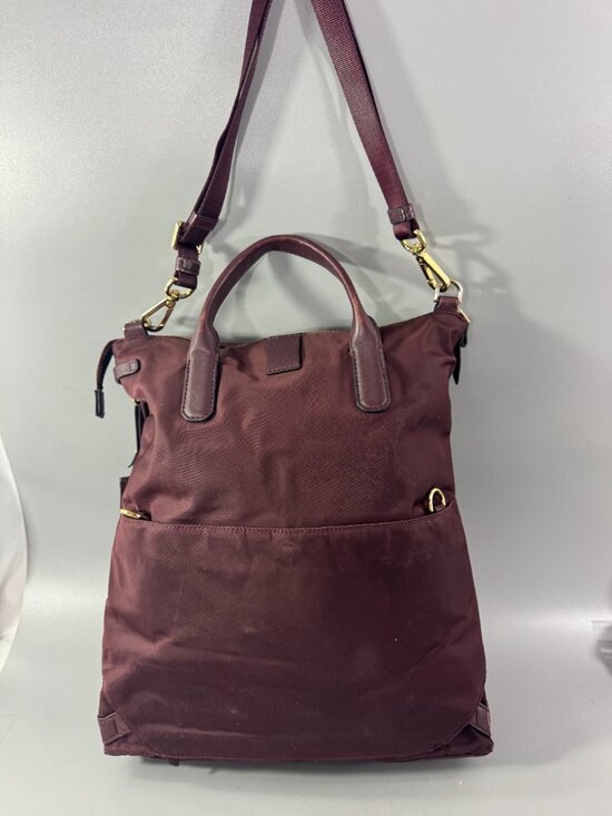 TUMI Leigh Convertible Backpack/Tote | Nordstrom Tumi Leather-Trimmed Nylon Convertible Backpack